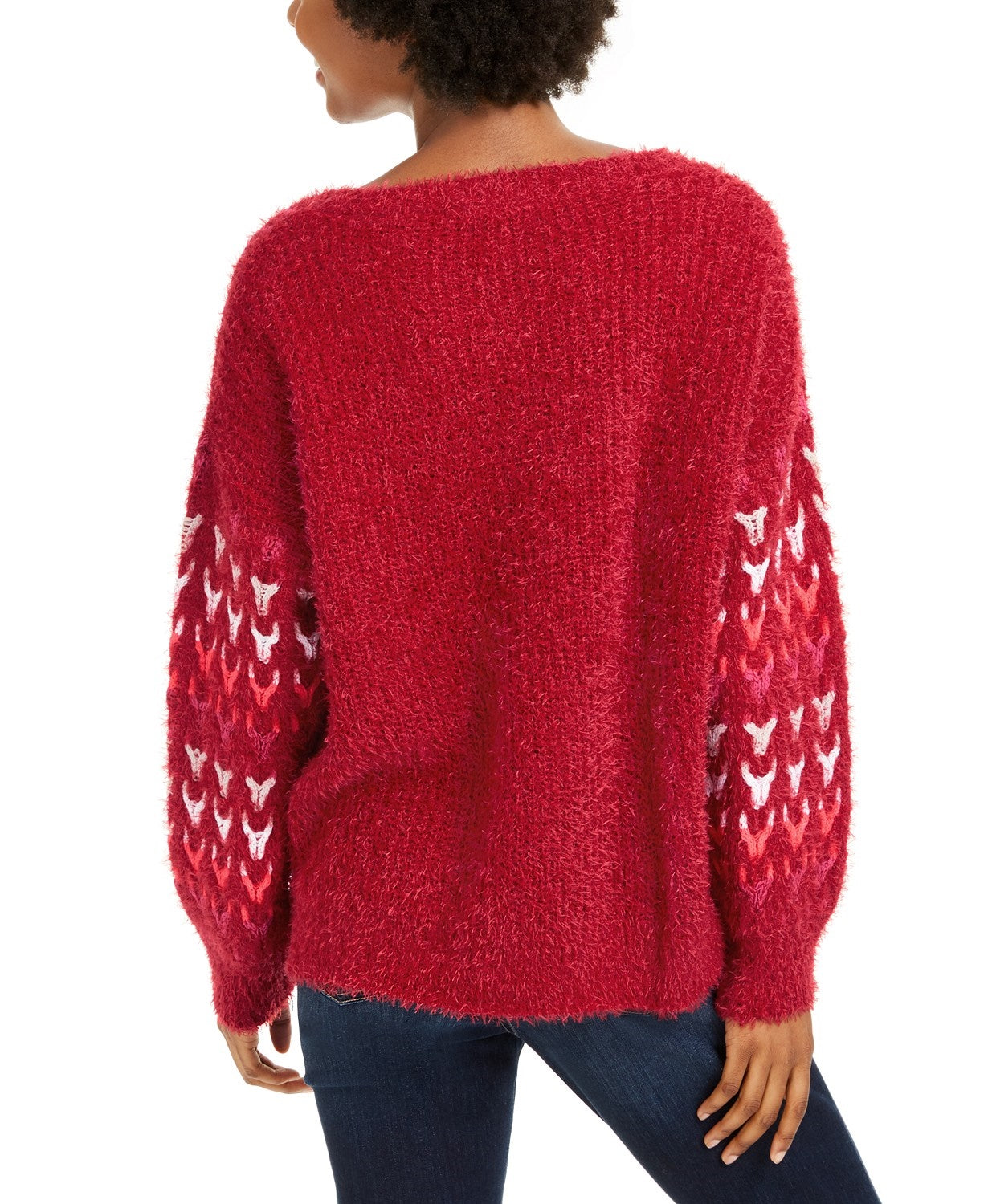American Rag Juniors' Textured Sweater Dark Red Size Large