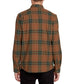 Volcom Men's Caden Herringbone Plaid Shirt Brown Size Small