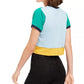 Artistix Women's Cotton Colorblocked Graphic T-Shirt Green Size Large