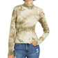 Planet Gold Juniors' Tie-Dye Mock Neck Top Green Size X-Small