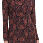 Tommy Hilfiger Women's Paisley Mock-Neck Dress Blue Size 14