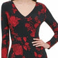 Tommy Hilfiger Women's Floral-Print Fit & Flare Dress Black Size 18