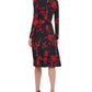 Tommy Hilfiger Women's Floral-Print Fit & Flare Dress Black Size 14