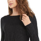 Planet Gold Juniors' Twist-Front Sparkly Ribbed Top Black Size Large