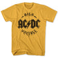 American Classics Men's Acdc High Voltage Graphic T-Shirt Yellow Size XX Large