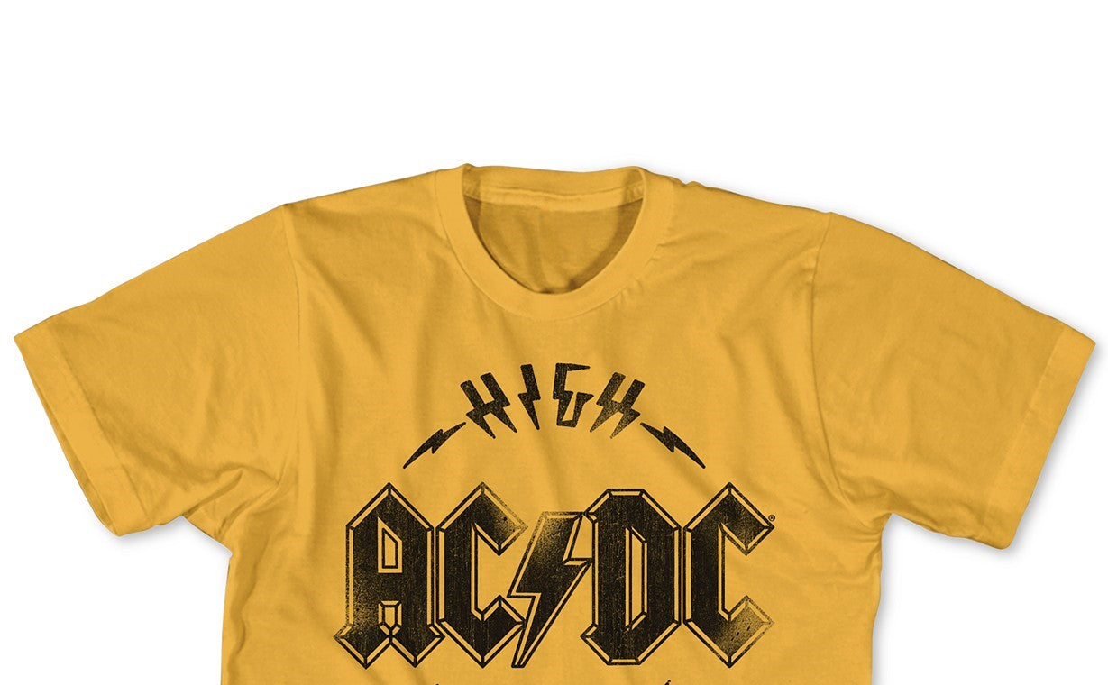 American Classics Men's Acdc High Voltage Graphic T-Shirt Yellow Size XX Large