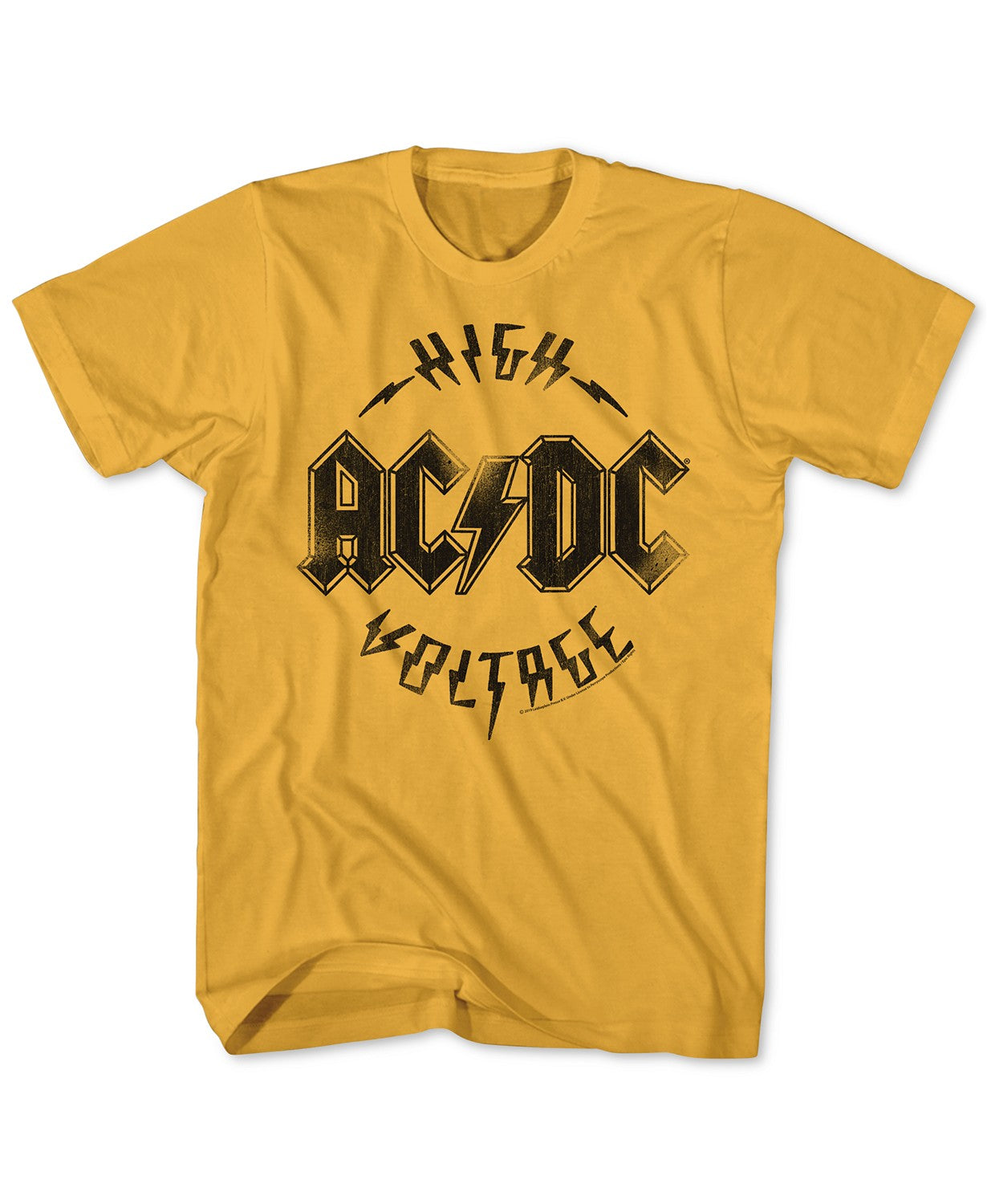Men's Acdc High Voltage Graphic T-Shirt Yellow Size Large
