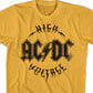 Men's Acdc High Voltage Graphic T-Shirt Yellow Size Large