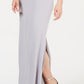 Adrianna Papell Women's Blouson Cowlneck Gown Silver Size 6