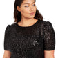 Adrianna Papell Women's Sequin Cocktail Dress Black Size 20
