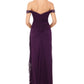 Betsy & Adam Women's Sleeveless Off Shoulder Maxi Sheath Evening Dress Purple Size 16