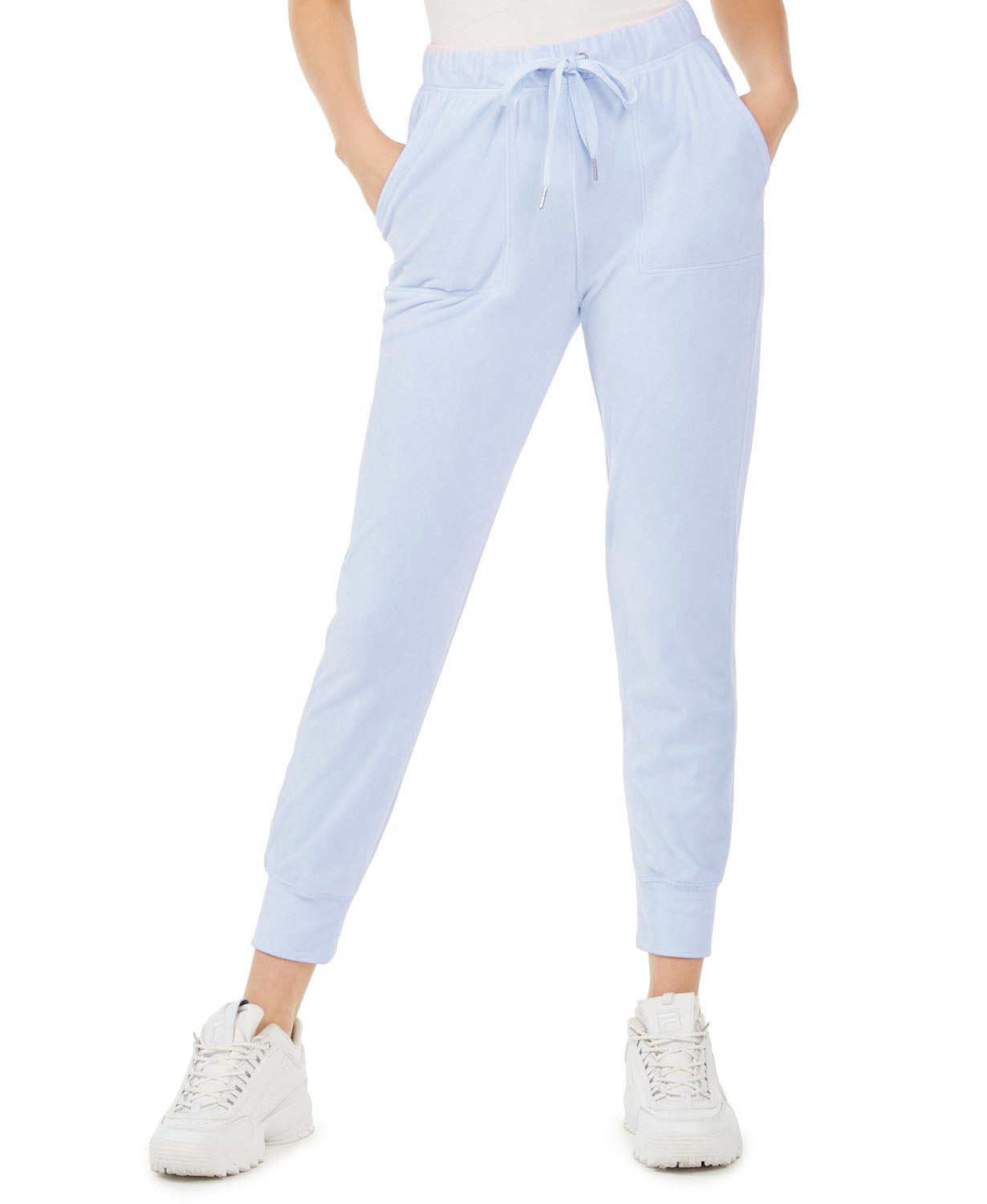 Planet Gold Juniors' Velour Jogger Pants Blue Size Small