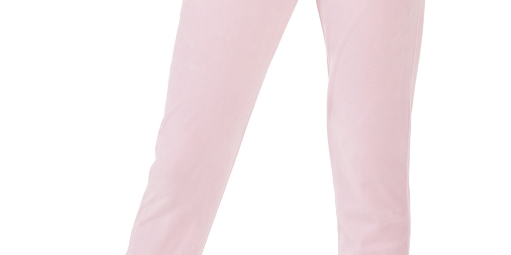 Planet Gold Juniors' Velour Jogger Pants Pink Size X-Small