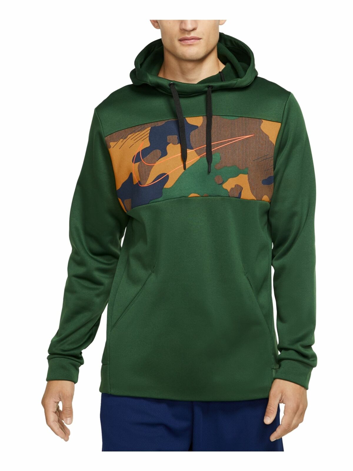 Nike Men's Therma Colorblocked Training Hoodie Green Size Extra Large