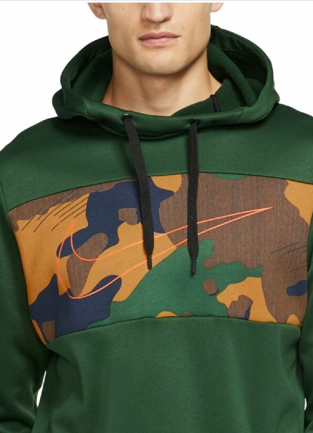 Nike Men's Therma Colorblocked Training Hoodie Green Size Extra Large