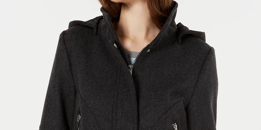Celebrity Pink Juniors' Hooded Coat Black Size Extra Small