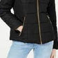 Celebrity Pink Juniors' Puffer Coat With Faux Fur Trim Hood Black Size Large