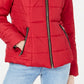 Celebrity Pink Juniors' Puffer Coat With Faux Fur Trim Hood Red Size Small