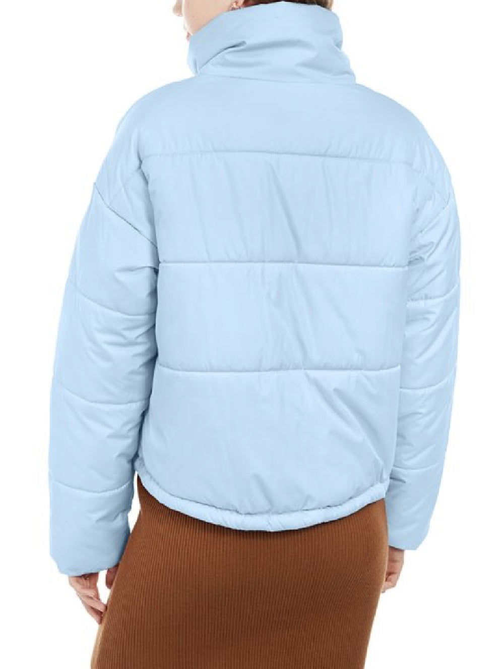 Celebrity Pink Juniors' Cropped Puffer Coat Blue Size Medium