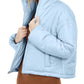 Celebrity Pink Juniors' Cropped Puffer Coat Blue Size Medium