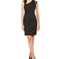 Calvin Klein Women's Asymmetrical Sheath Dress Black Size 4