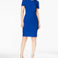 Calvin Klein Women's Seamed Scuba Crepe Sheath Dress Blue Size 8