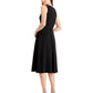 Calvin Klein Women's Shoulder Embellished Belted Dress Black Size 8