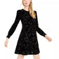 Calvin Klein Women's Burnout Velvet Pattern A-Line Dress Black Size 16