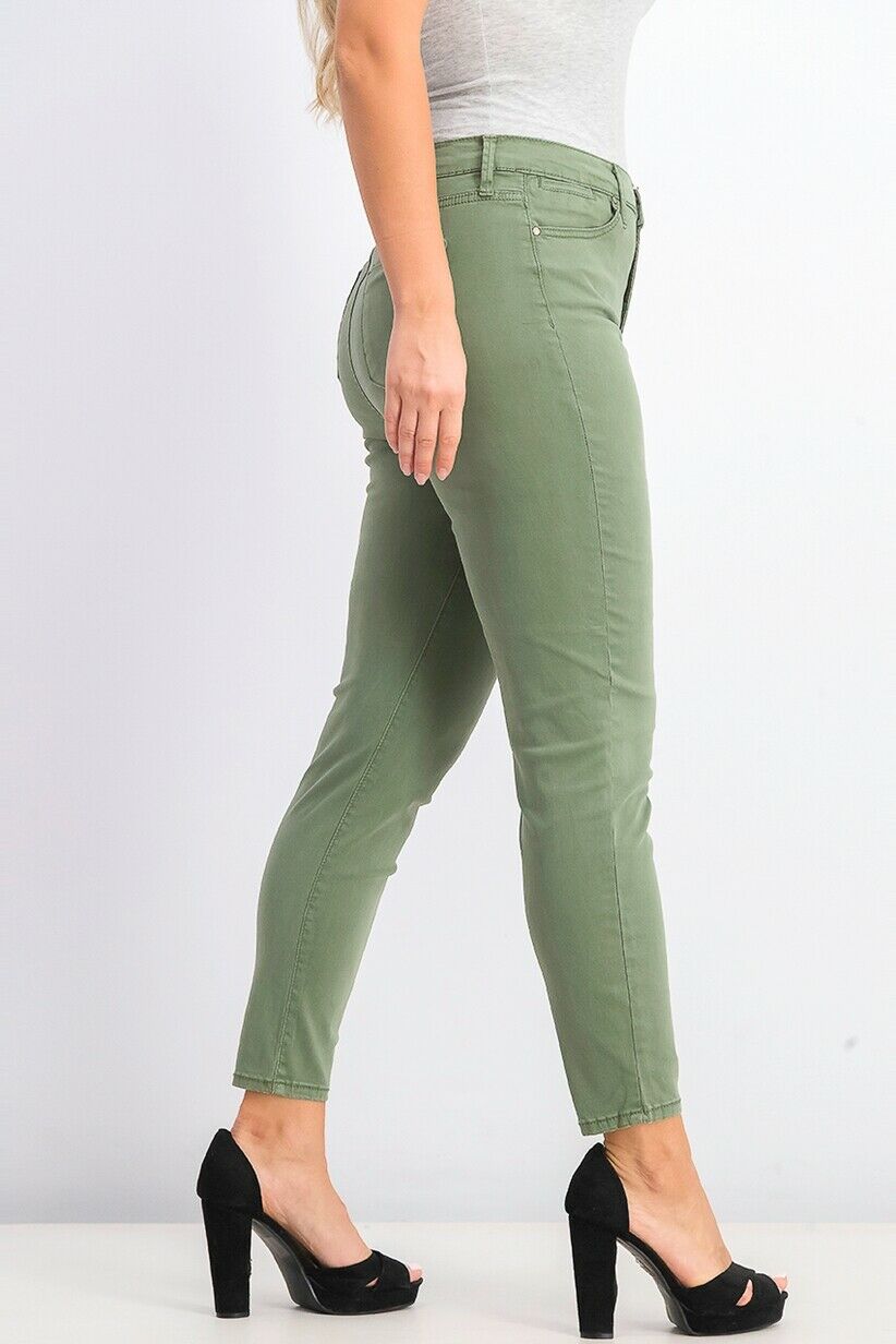 Celebrity Pink Juniors' High-Rise Ankle Skinny Jeans Green Size 5
