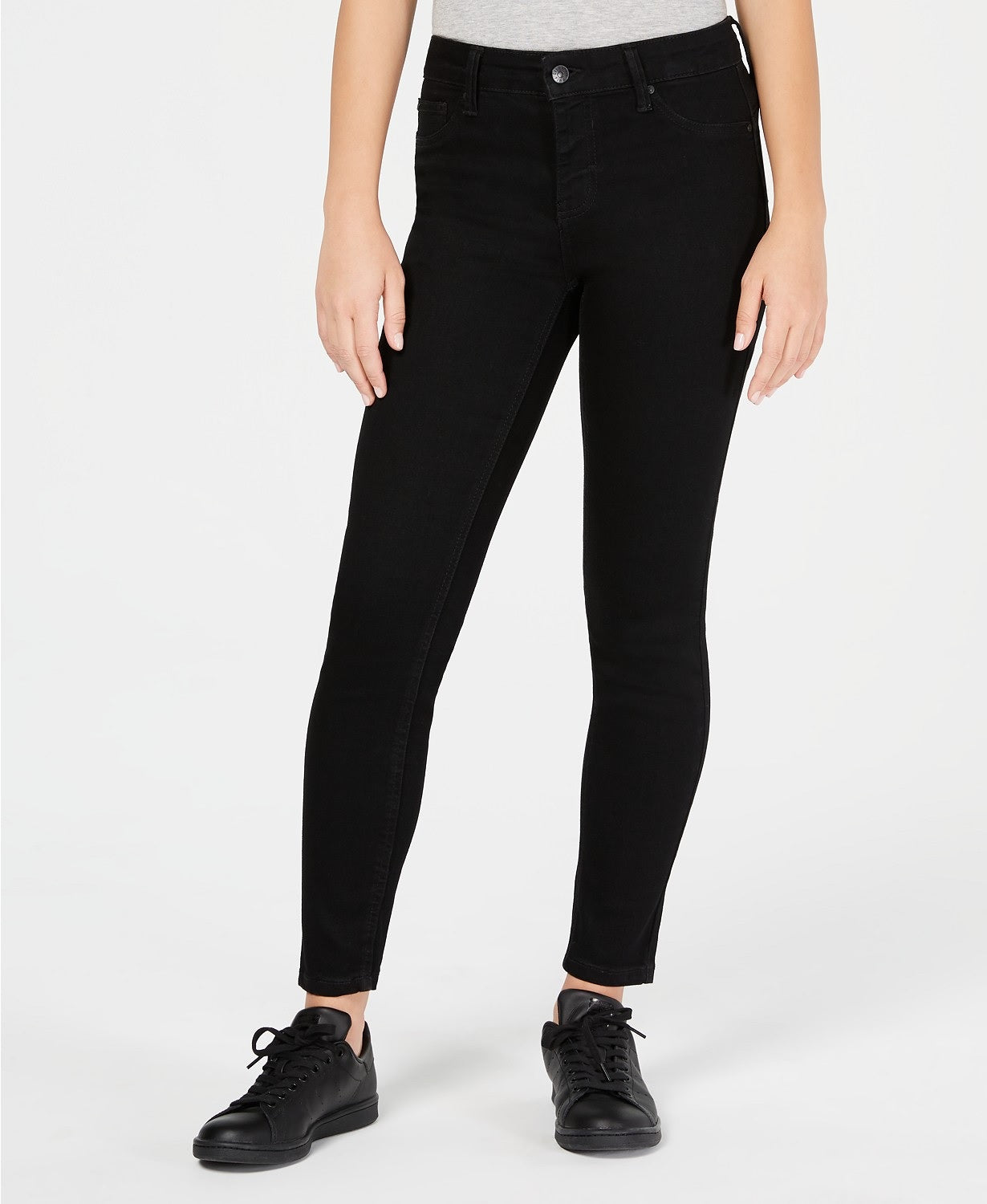 Celebrity Pink Juniors' Curvy Push-Up Ankle Skinny Jeans Black Size 1