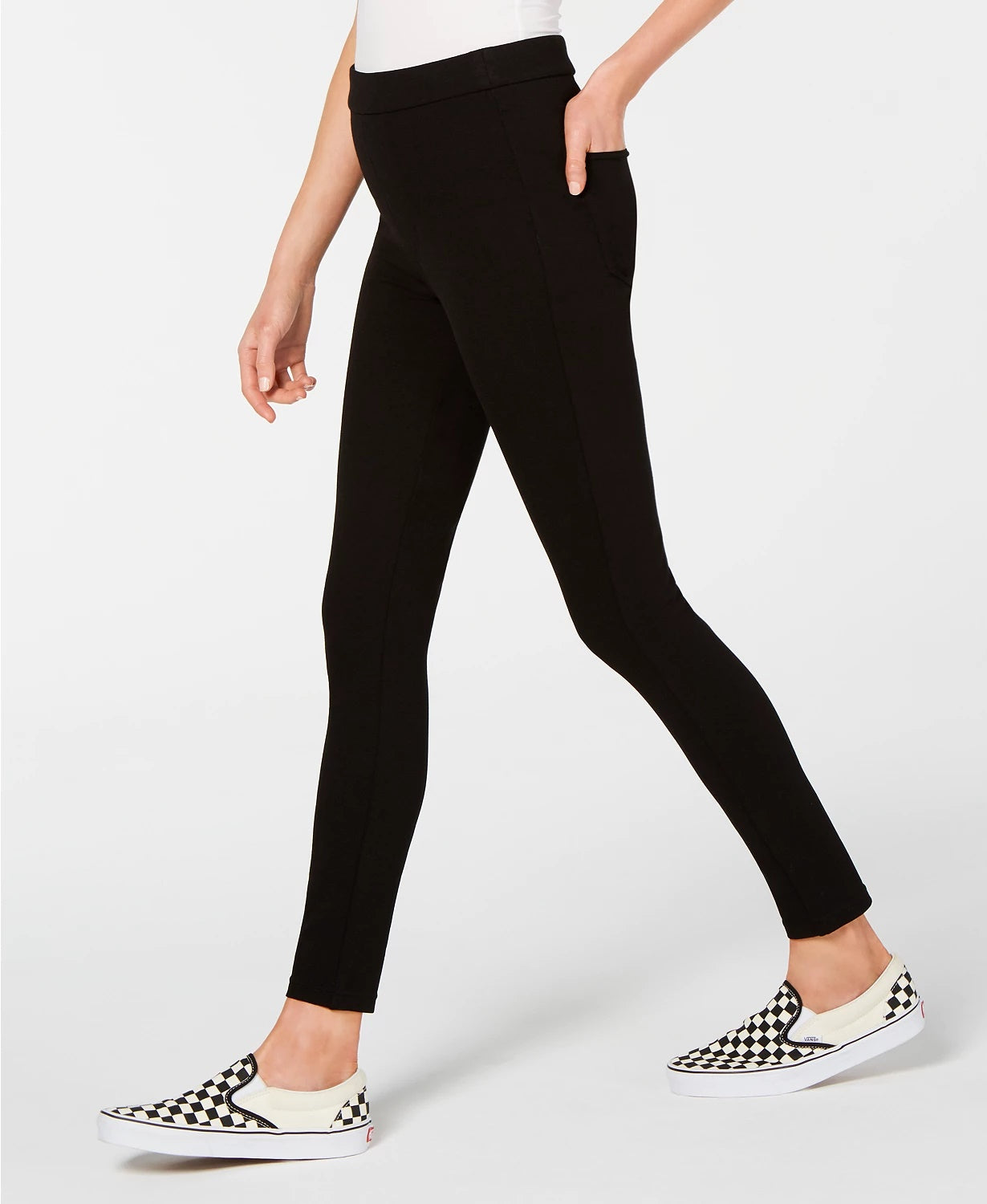 Celebrity Pink Junior's High Rise Skinny Ponte Pants Black Size Small