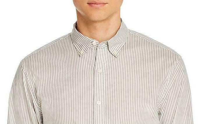 Michael Kors Men's Pin-Stripe Slim Fit Button-Down Shirt Gray Size XX-Large