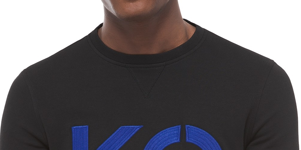 Michael Kors Men's Stacked Logo Sweatshirt Black Size Extra Large