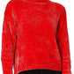 Sanctuary Women's Chenille Mock Neck Sweater Bright Red Size Small