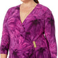 Calvin Klein Women's Plus Size Three-Quarter-Sleeve Mock-wrap Dress Pink Size 20 W