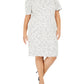 Calvin Klein Women's Plus Size Tweed Sheath Dress White Size 20W