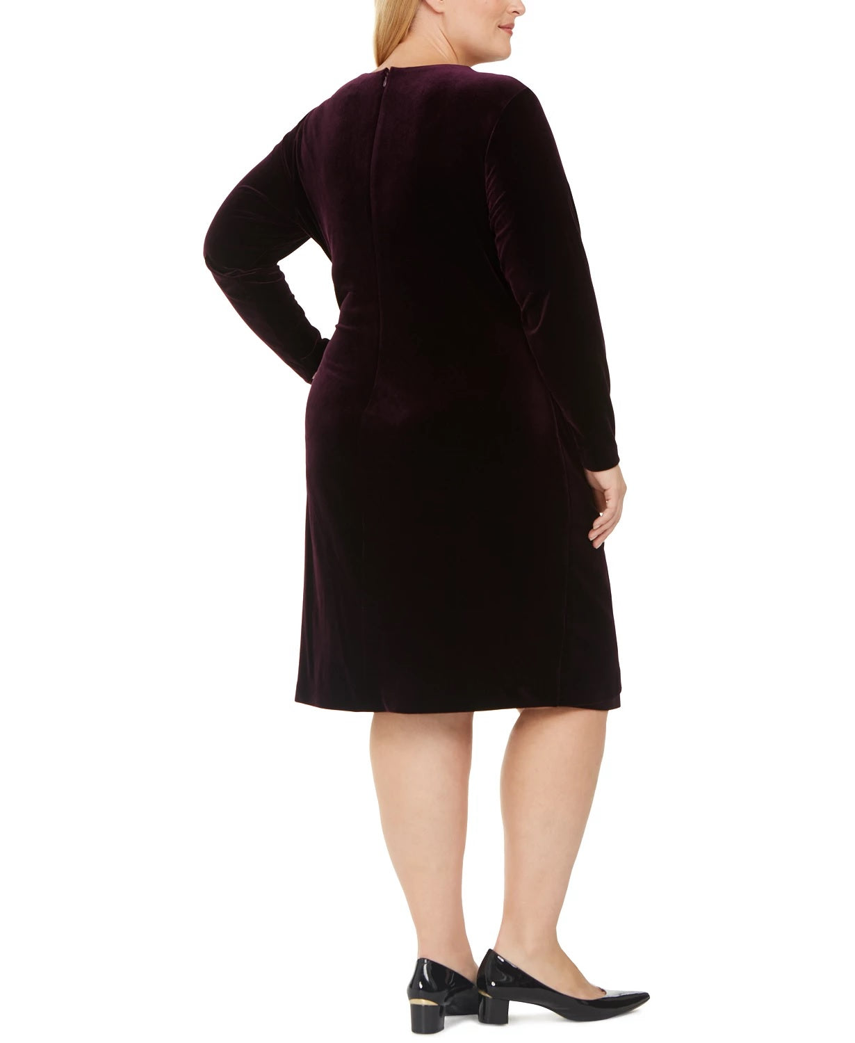 Calvin Klein Women's Plus Size Velvet Wrap Sheath Dress Purple Size 20W
