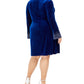 Calvin Klein Women's Plus Size Bling Bell-Sleeve Velvet Dress Blue Size 18W