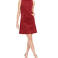 Donna Ricco Women's Faux Suede Shift Dress Dark Red Size 6