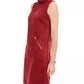 Donna Ricco Women's Faux Suede Shift Dress Dark Red Size 6
