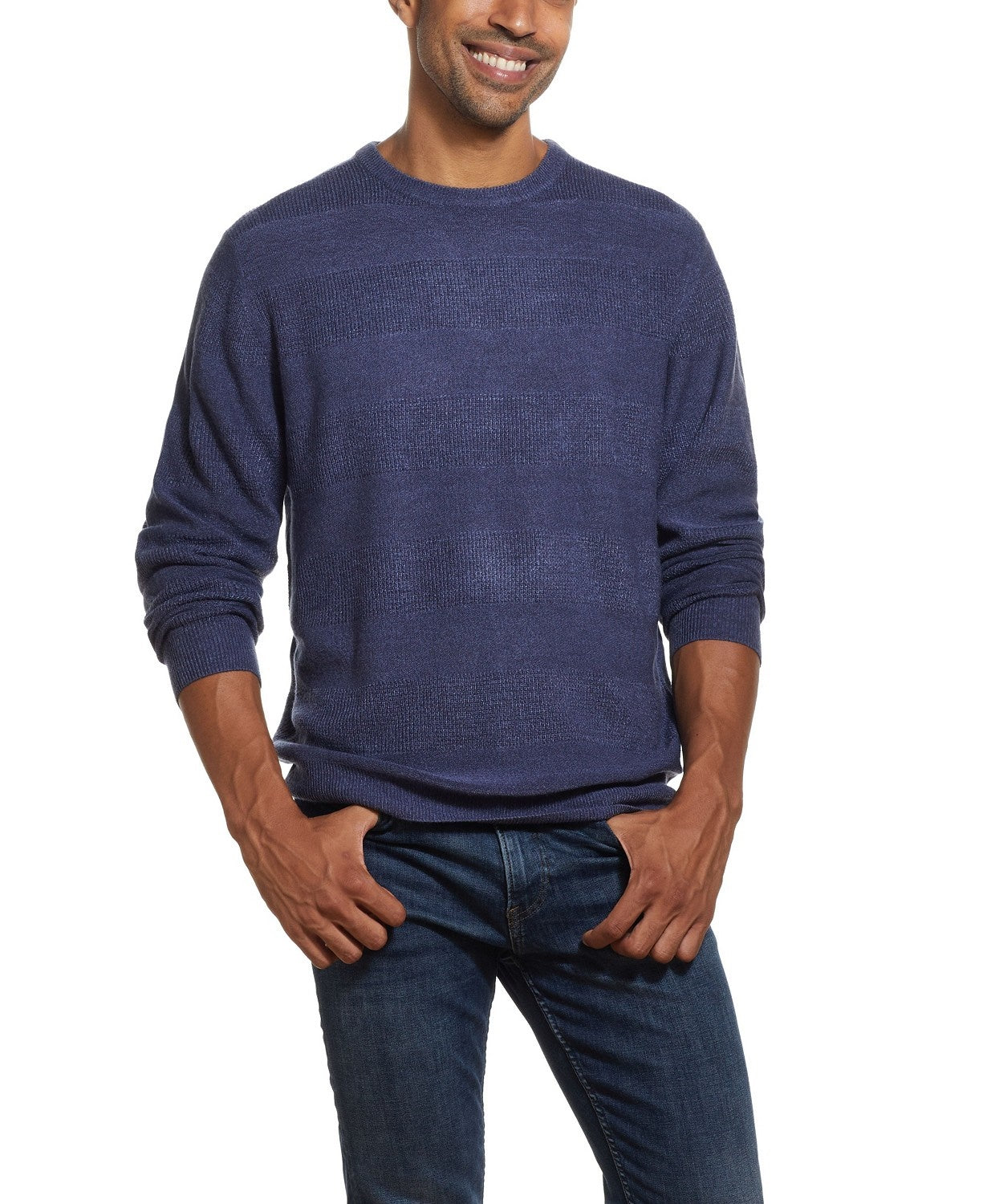 Weatherproof Vintage Men's Soft Touch Striped Sweater Blue Size 3 Extra Large