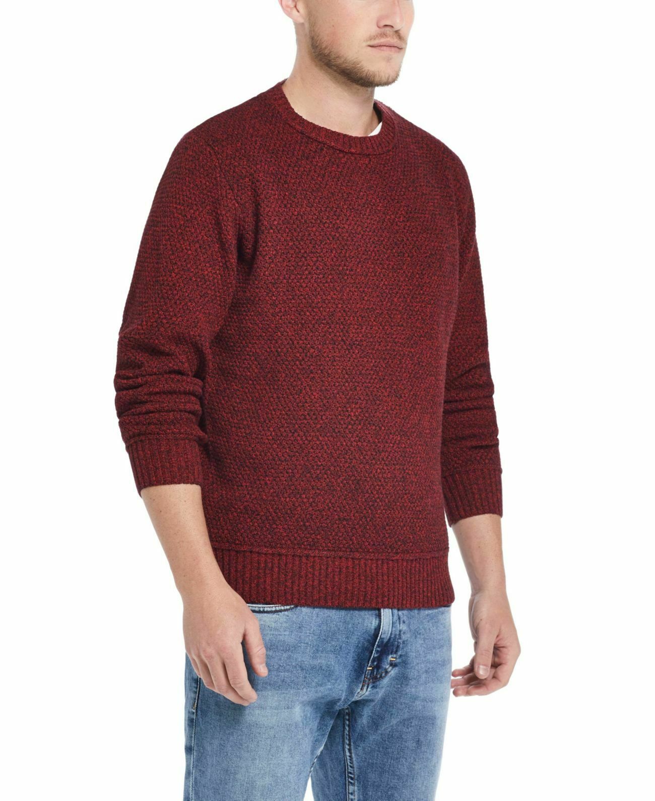 Weatherproof Vintage Men's Solid Mesh Stitch Sweater Pink Size Medium Regular