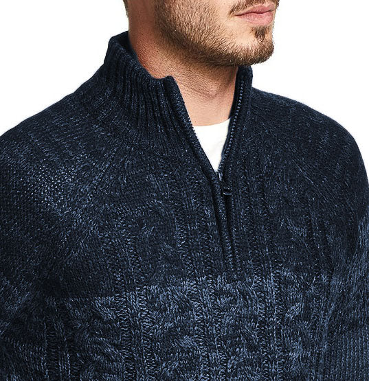Weatherproof Vintage Men's Ombre Quarter-Zip Sweater Navy Size XXX-Large