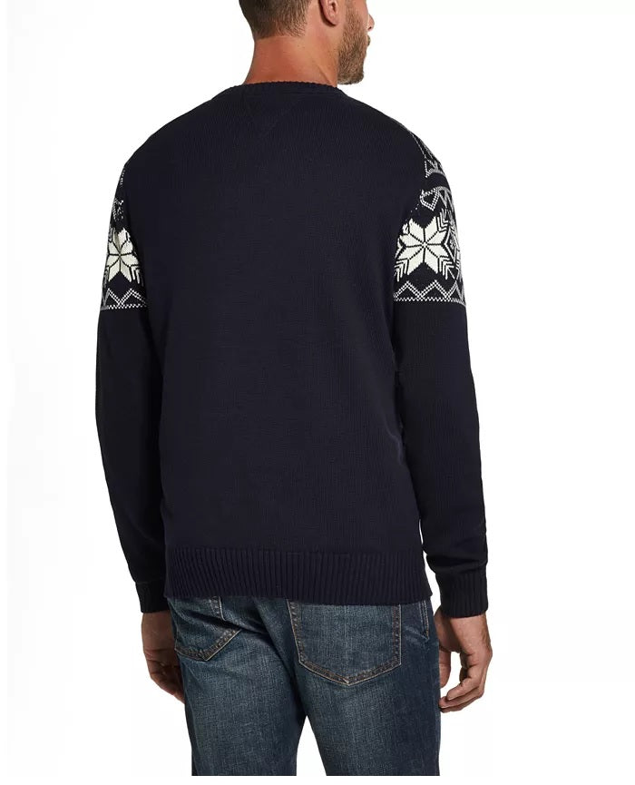 Weatherproof Vintage Men's Snowflake Pattern Sweater Navy Size Extra Large