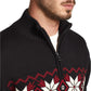 Weatherproof Men's Snowflake Quarter-Zip Sweater Black Size Small