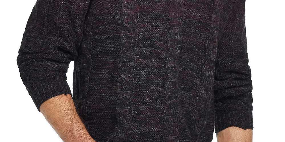 Weatherproof Vintage Men's Ombre Mock Neck Sweater Dark Red Size Small