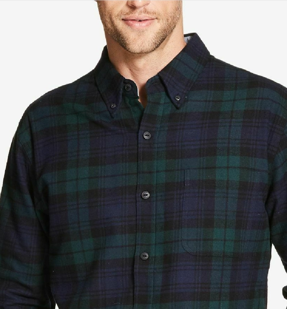 Weatherproof Men's Antique Plaid Flannel Shirt Green Size 3 Extra Large