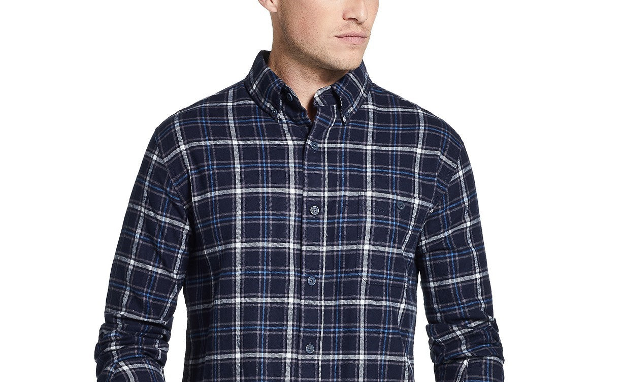 Weatherproof Vintage Men's Brushed Flannel Shirt Blue Size Small