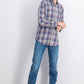 Weatherproof Men's Button-Down Plaid Shirt Dove Blue Size 3 Extra Large