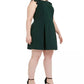 Speechless Women's Trendy Plus Size Lace-Trim Fit & Flare Dress Green Size XX-Large